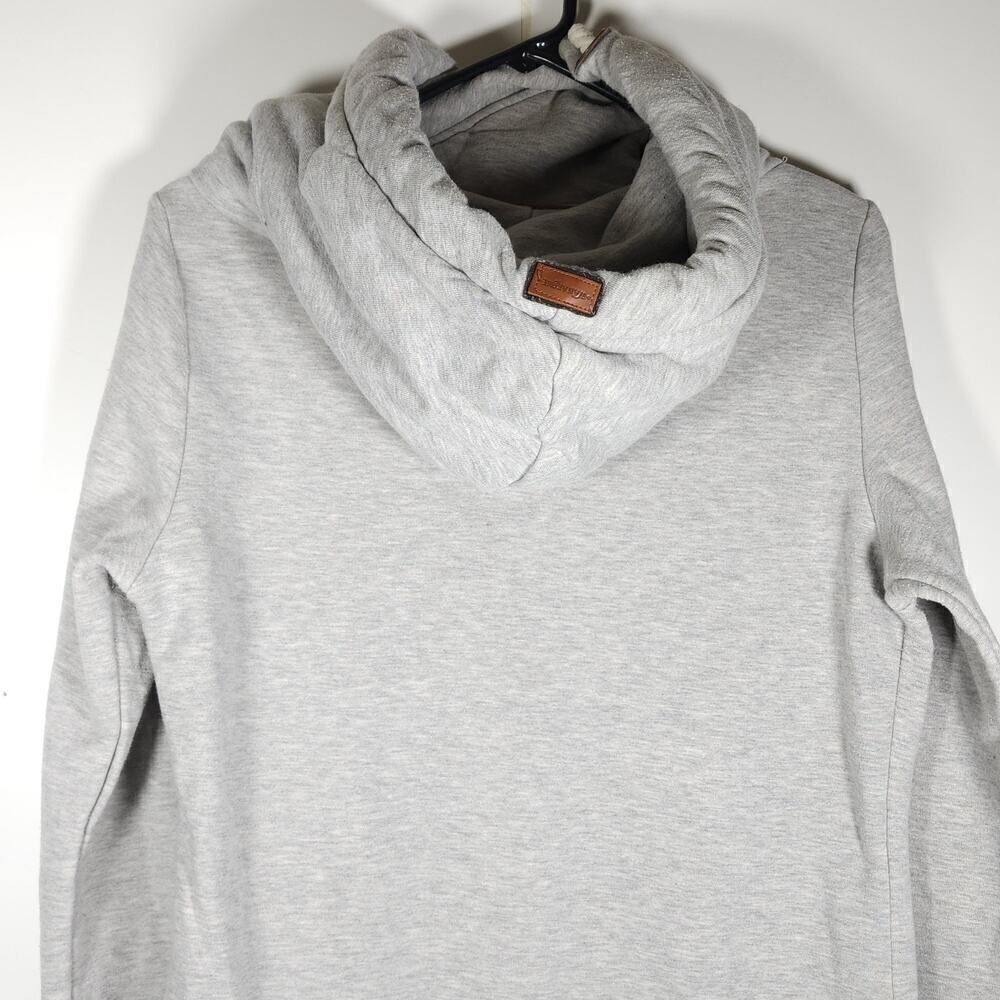 Naketano Women’s Small Darth Gray Funnel Neck Pullover Hoodie Sweatshirt - Picture 7 of 13
